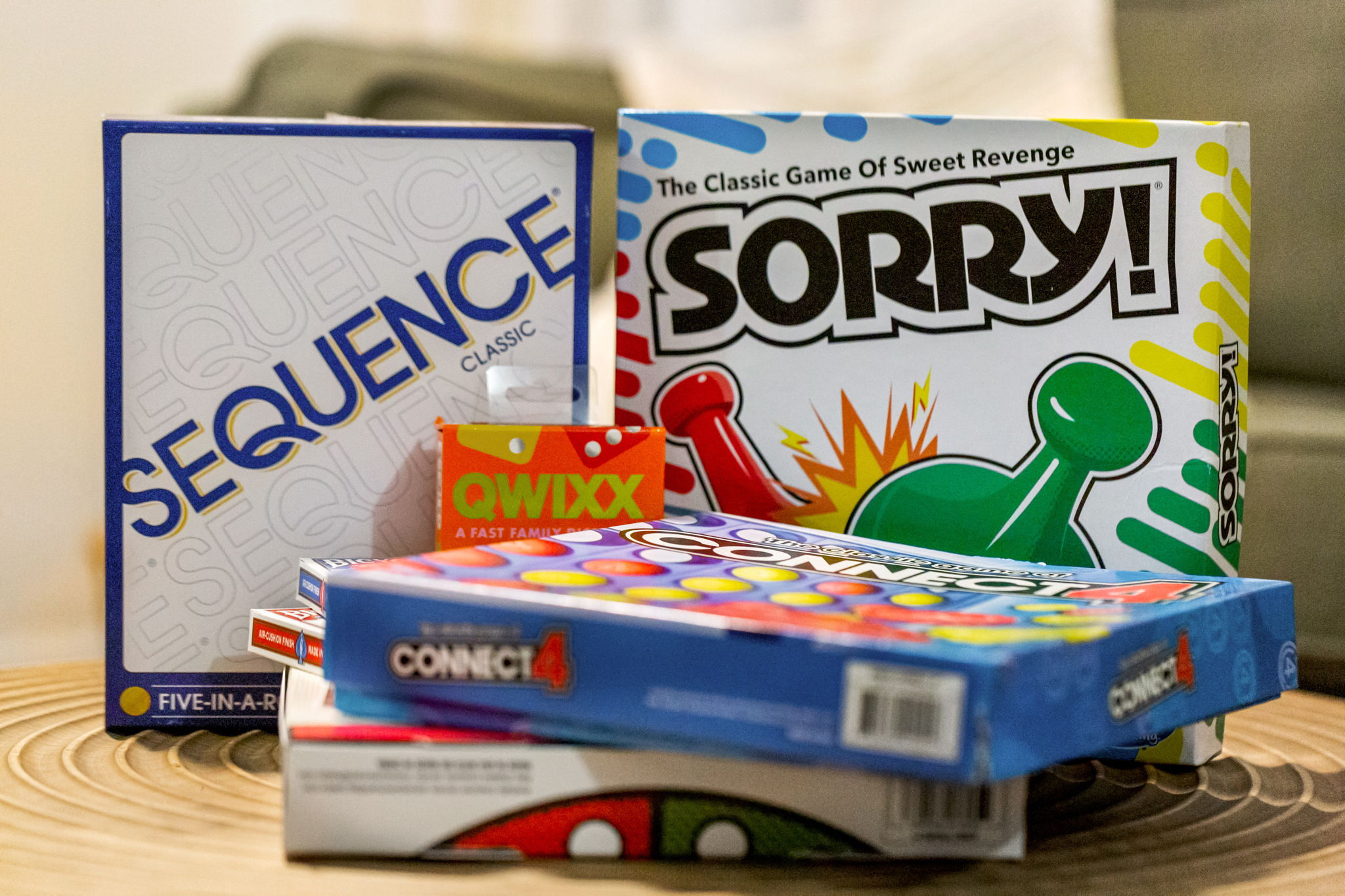 Board games provided for guests