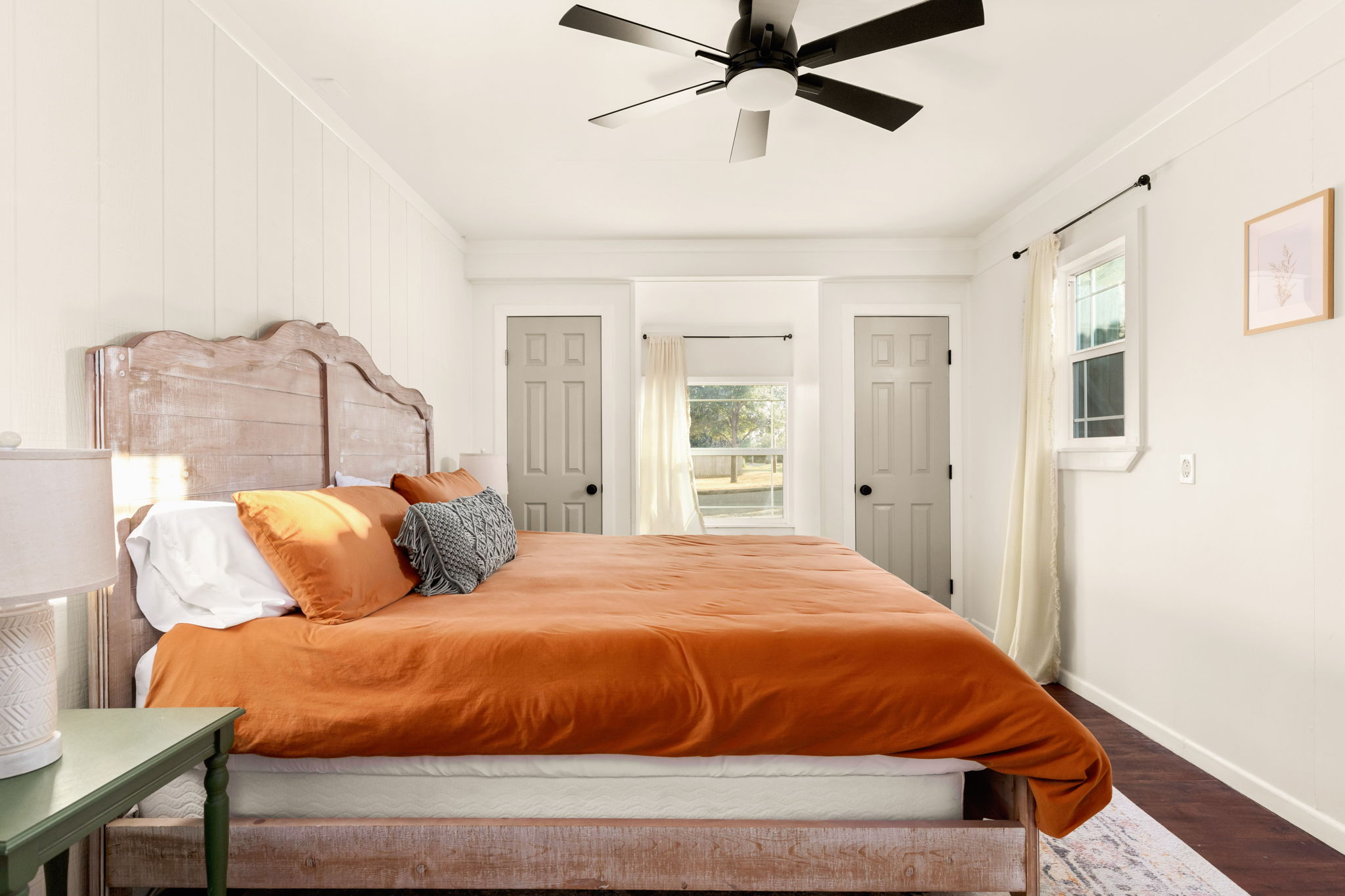Primary bedroom view from foot of bed