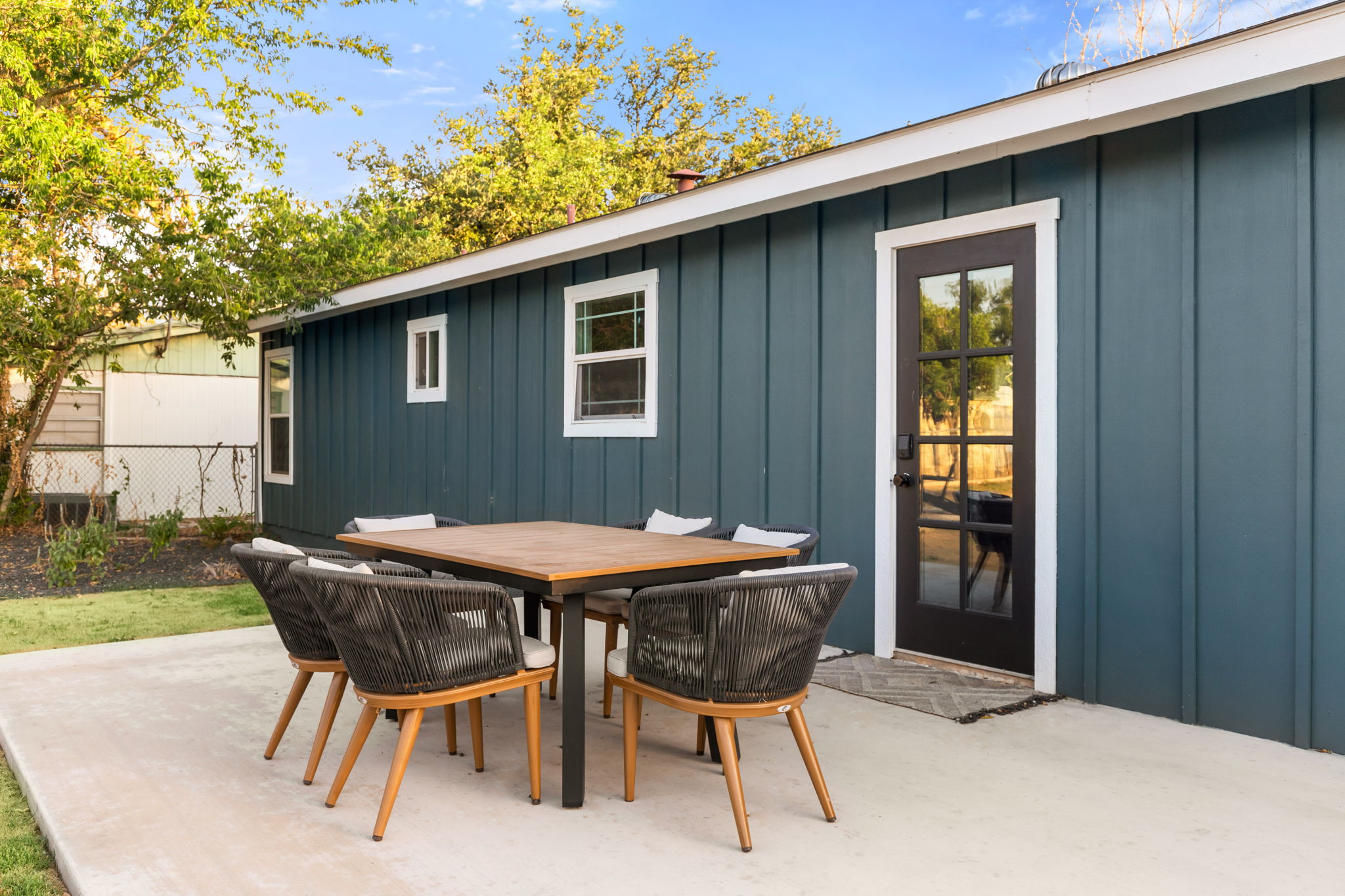 Outdoor dining table close-up