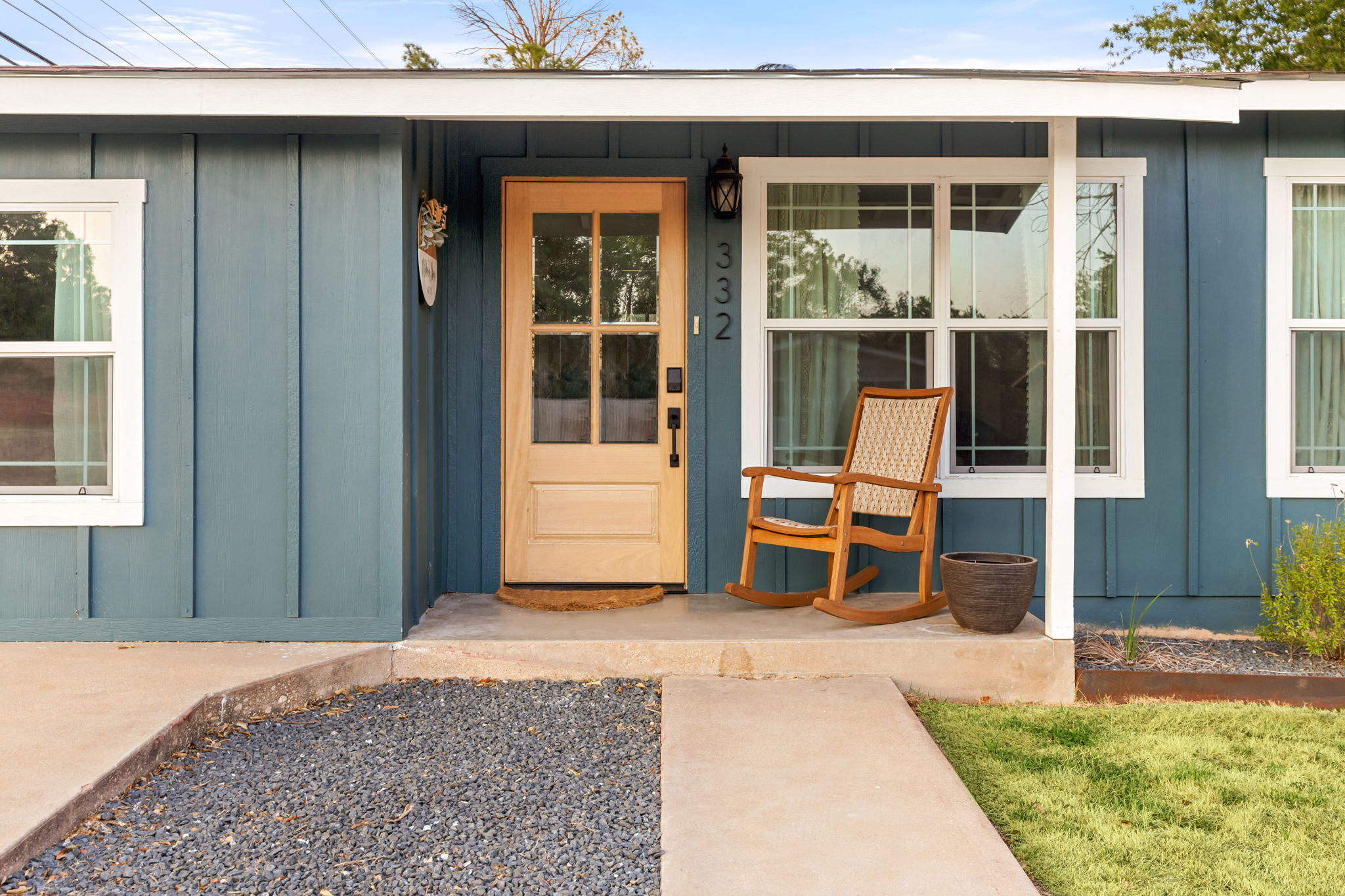 Front door with rocking chair